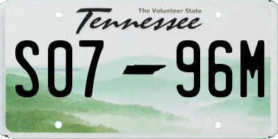 TN license plate S0796M