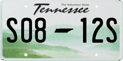 TN license plate S0812S