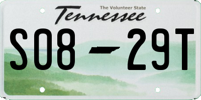 TN license plate S0829T