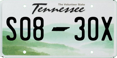 TN license plate S0830X