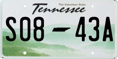TN license plate S0843A