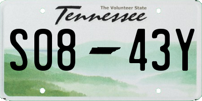 TN license plate S0843Y