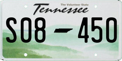 TN license plate S0845O