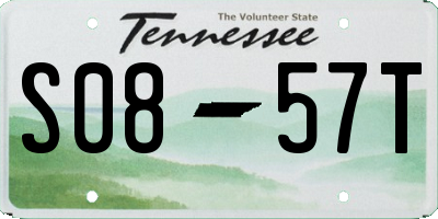 TN license plate S0857T