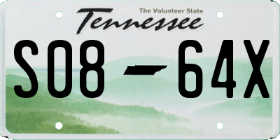 TN license plate S0864X