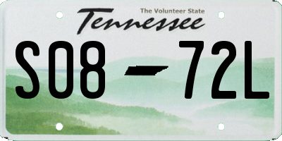 TN license plate S0872L