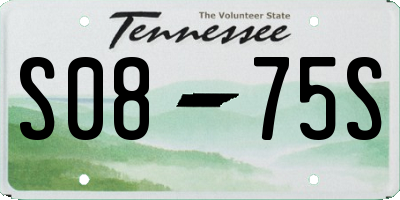 TN license plate S0875S