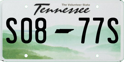 TN license plate S0877S