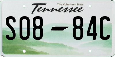 TN license plate S0884C