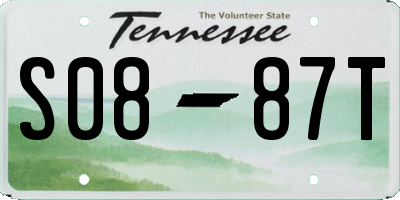 TN license plate S0887T