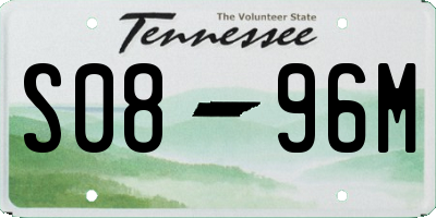 TN license plate S0896M