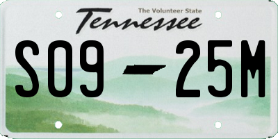 TN license plate S0925M