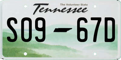 TN license plate S0967D