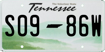 TN license plate S0986W