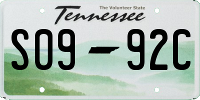 TN license plate S0992C