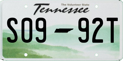 TN license plate S0992T
