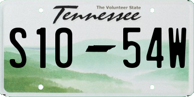TN license plate S1054W