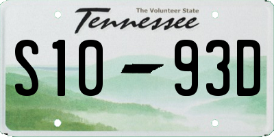 TN license plate S1093D