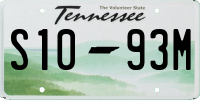 TN license plate S1093M