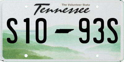 TN license plate S1093S
