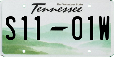 TN license plate S1101W