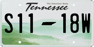 TN license plate S1118W