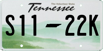 TN license plate S1122K