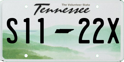TN license plate S1122X
