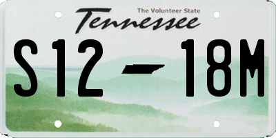 TN license plate S1218M