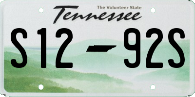TN license plate S1292S