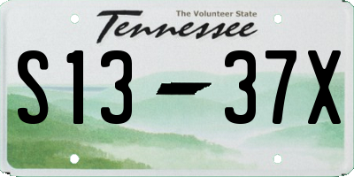 TN license plate S1337X