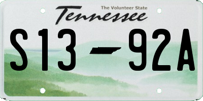 TN license plate S1392A
