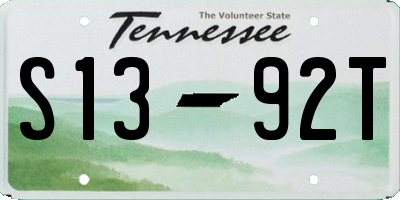 TN license plate S1392T