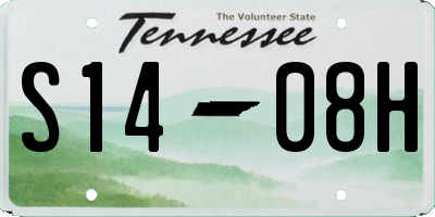 TN license plate S1408H