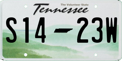 TN license plate S1423W