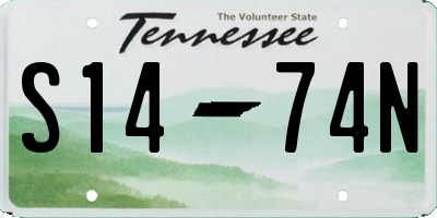 TN license plate S1474N