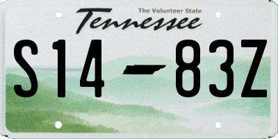 TN license plate S1483Z