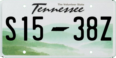 TN license plate S1538Z