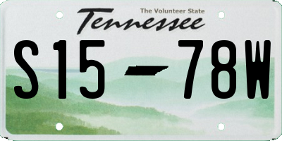 TN license plate S1578W