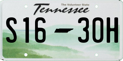 TN license plate S1630H