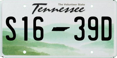 TN license plate S1639D