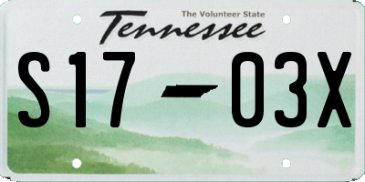 TN license plate S1703X
