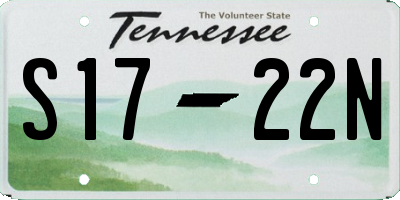 TN license plate S1722N