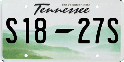TN license plate S1827S