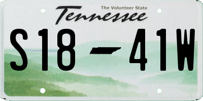 TN license plate S1841W