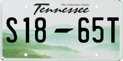 TN license plate S1865T