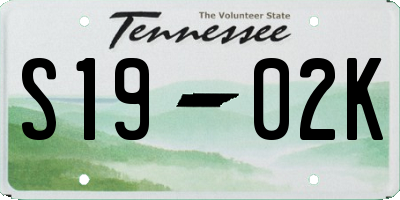 TN license plate S1902K