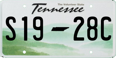 TN license plate S1928C