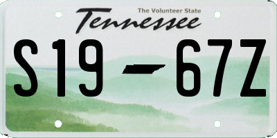 TN license plate S1967Z