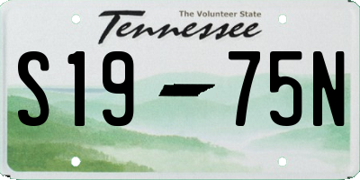 TN license plate S1975N